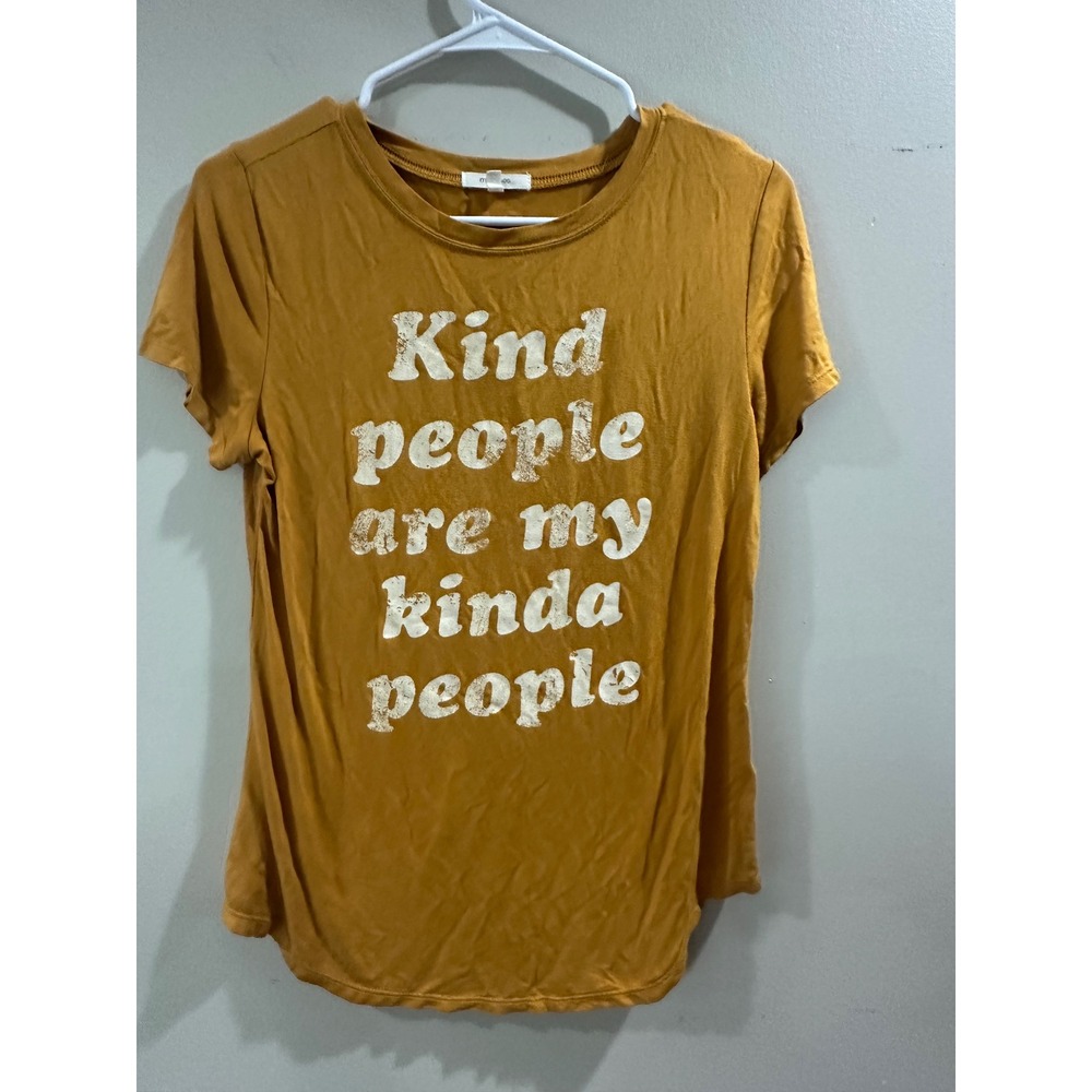 Maurices Kind People Are My Kinda People Graphic Tee Mustard Yellow XS